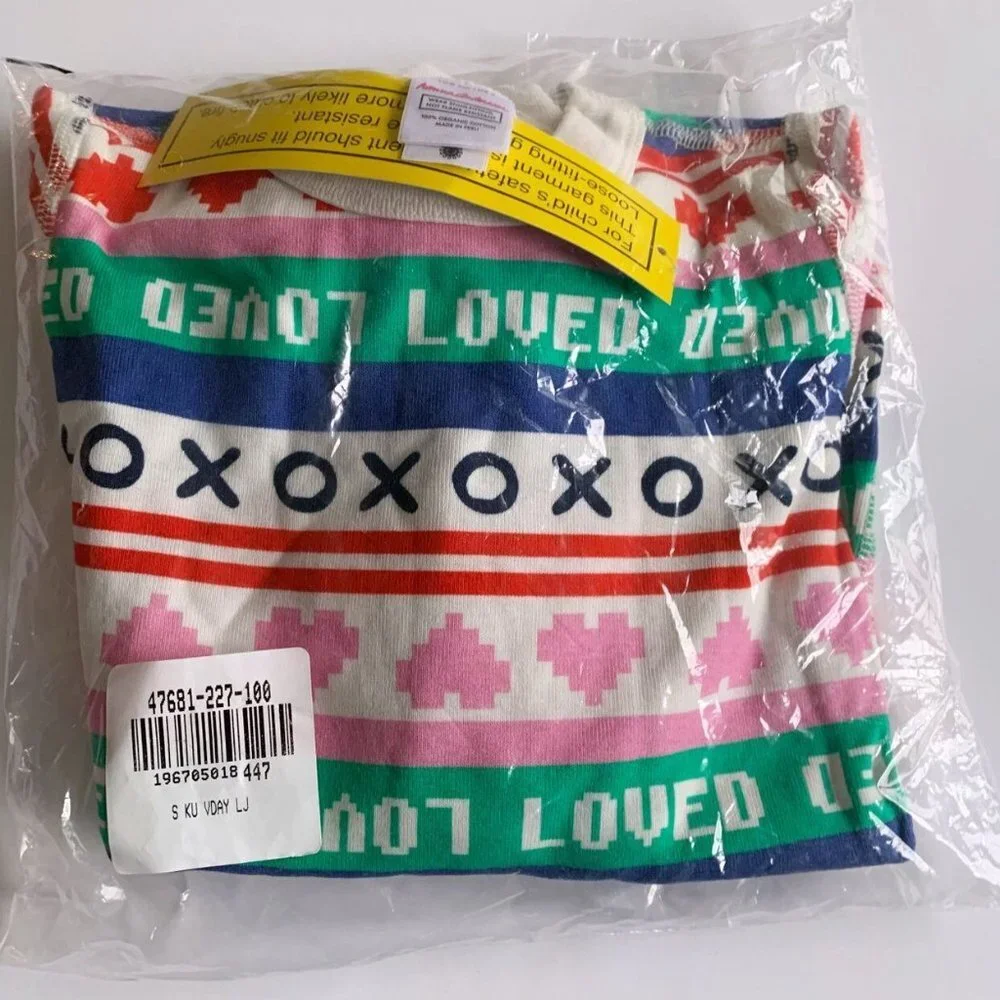 NWT Hanna Andersson Girl Valentines Pajama 4T 100 Cm